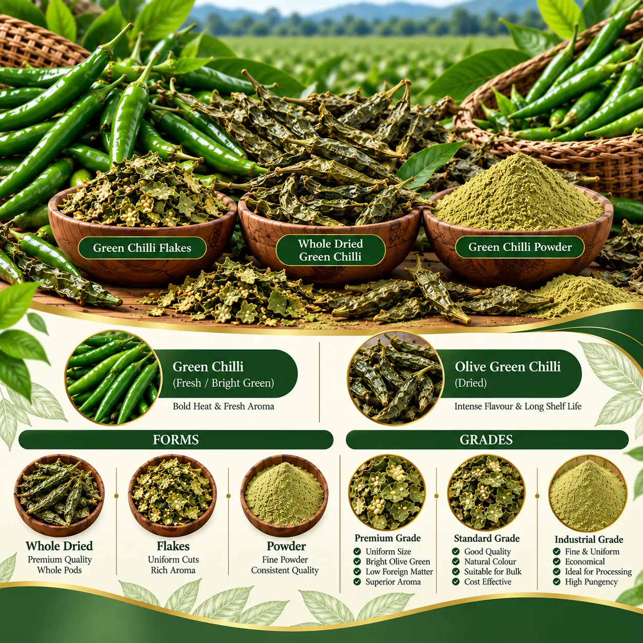 Dehydrated Green Chilli